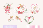 Romantic Valentine Clipart Set, a Decorative Illustration by OKArtHub (Thumbnail 5 of 11)