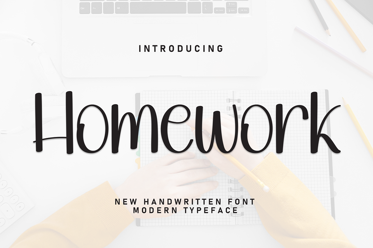 Homework | Script Font, a Handwritten Font by Scratchones (Photo 1 of 8)