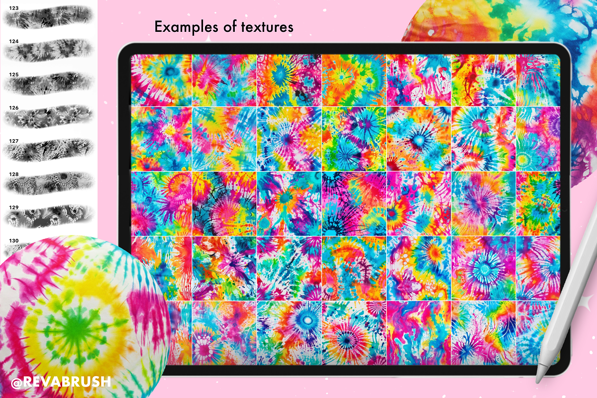 Procreate Tie Dye Textures brushes, a Brush Add-On by Revabrush (Photo 5 of 11)