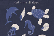 Modern Ocean Vector Clipart Set, an Animal Illustration by Panna Limon Store (Thumbnail 2 of 8)