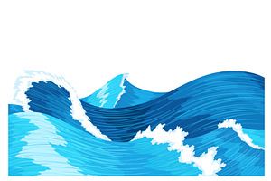 Ocean waves, splash water, an Illustration by Things for designers