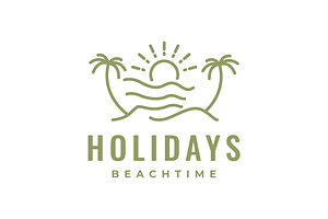 beach holidays vacation sunset logo, a Branding & Logo Template by devastd