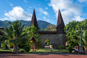 Notre Dame Cathedral of Taiohae in Nuku Hiva, French Polynesia, an Architecture Photo by GoodGoods