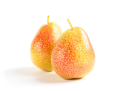 Fresh sweet pears isolated on white background, a Food & Drink Photo by AtlasStudio