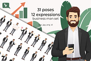 Handsome business man set, a Person Illustration by Volha Hlinskaya (Thumbnail 1 of 6)