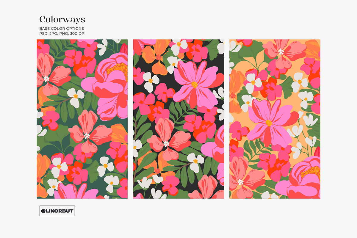 Bold Bloom Tropical Flower Pattern, a Pattern Graphic by likorbut (Photo 8 of 14)