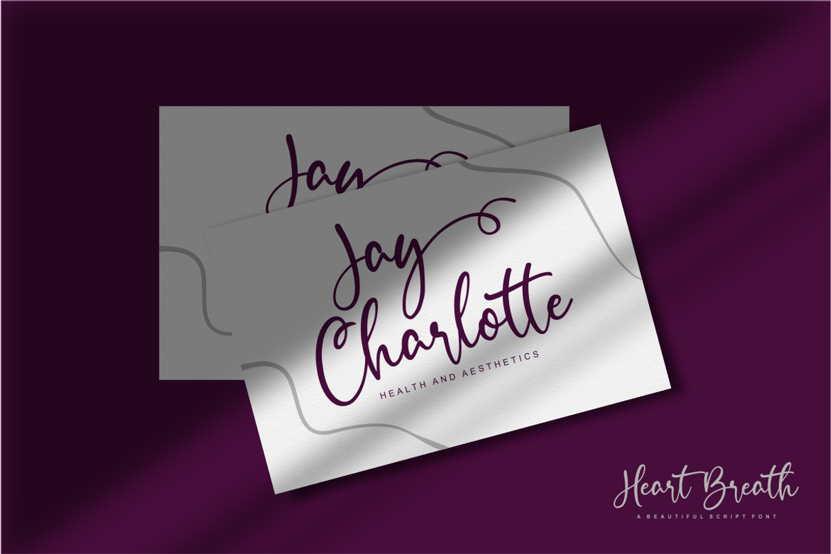 Heart Breath a Beautiful Script Font, a Script Font by Vilogsign (Photo 5 of 9)