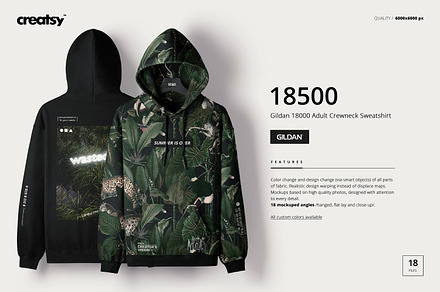 Gildan 18500 Hoodie Mockup Set, a Hoody Mockup by creatsy5