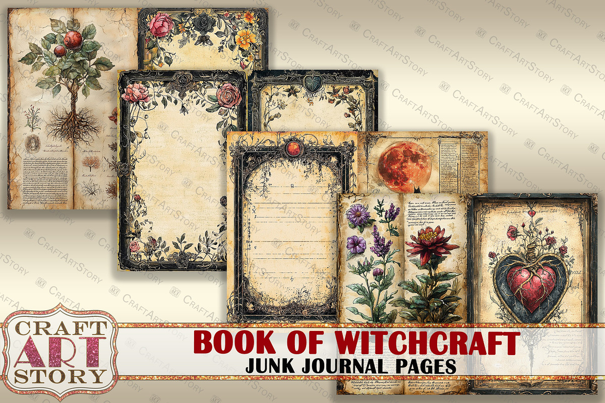 Book Witchcraft junk journal Pages, an Object Illustration by CraftArtStory (Photo 6 of 7)