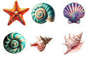 Seashell Clipart, an Illustration by DreamArtGraphic (Thumbnail 3 of 3)