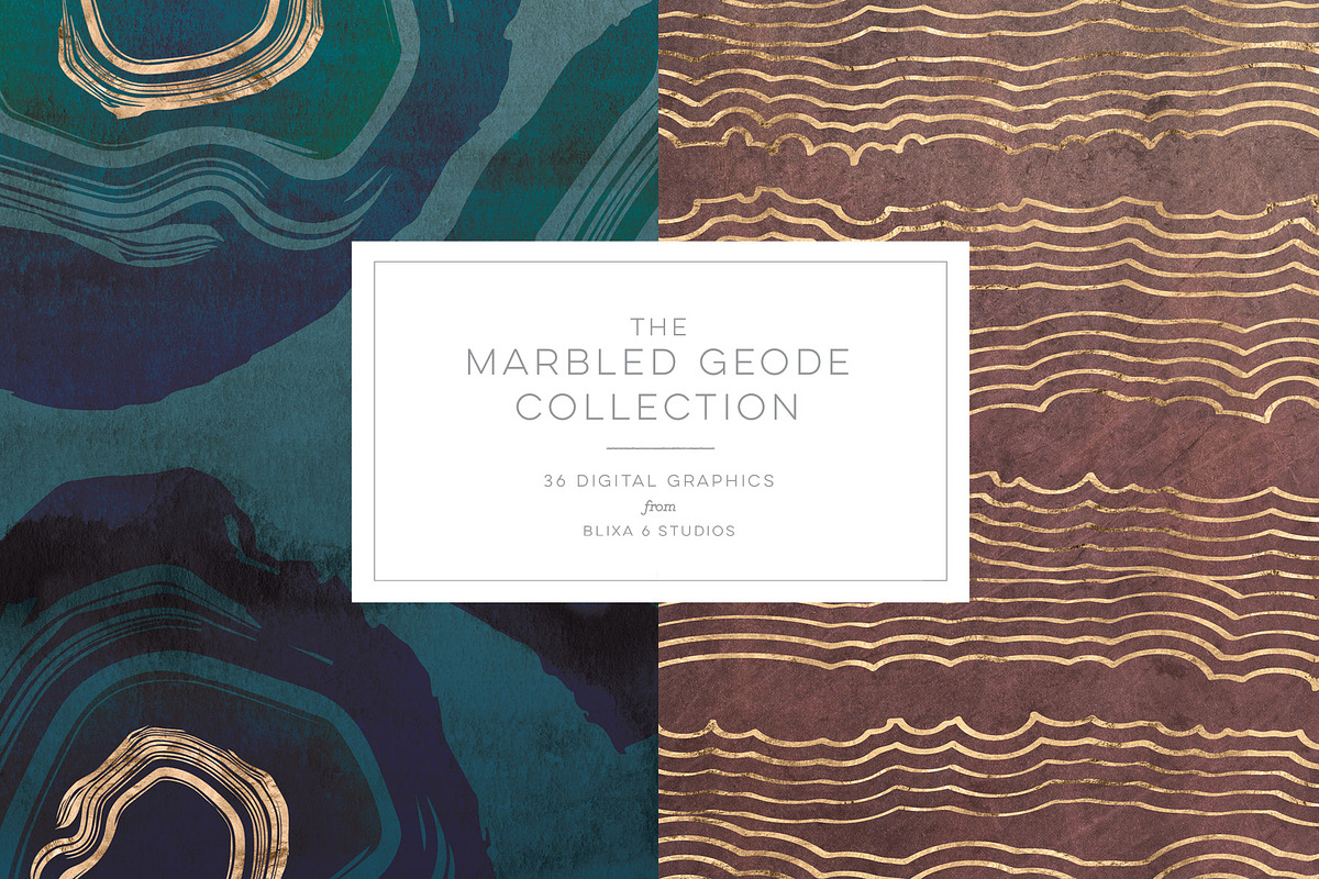 36 Marbled Geode & Gold Textures, a Texture Graphic by Blixa 6 Studios (Photo 1 of 8)
