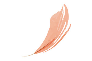 Soft peach watercolor leaf with, an Illustration by okskukuruza
