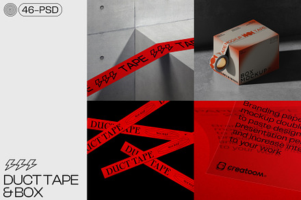 Duct tape & Box mockups, a Packaging Mockup by Creatoom