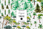 Watercolor Tree Clipart, an Illustration by Belusuab (Thumbnail 6 of 10)