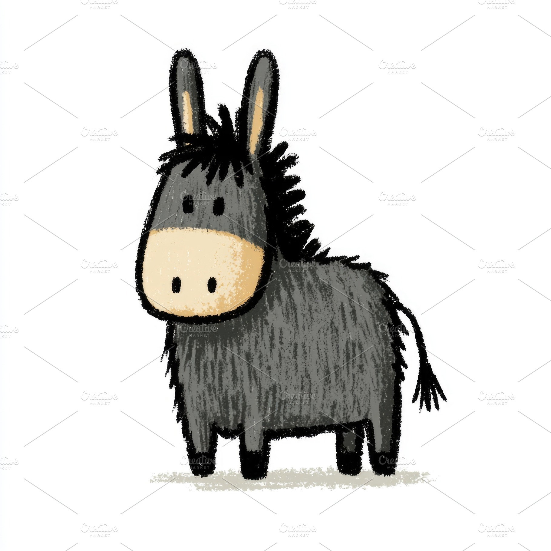 Cute donkey doodle illustration, an Animal Photo by José Manuel Gelpi