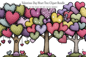 Whimsical Valentines Day Heart Tree, an Illustration by SinaCreation