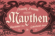 Maythen Blackletter, a Blackletter Font by Letterhend Studio (Thumbnail 1 of 9)