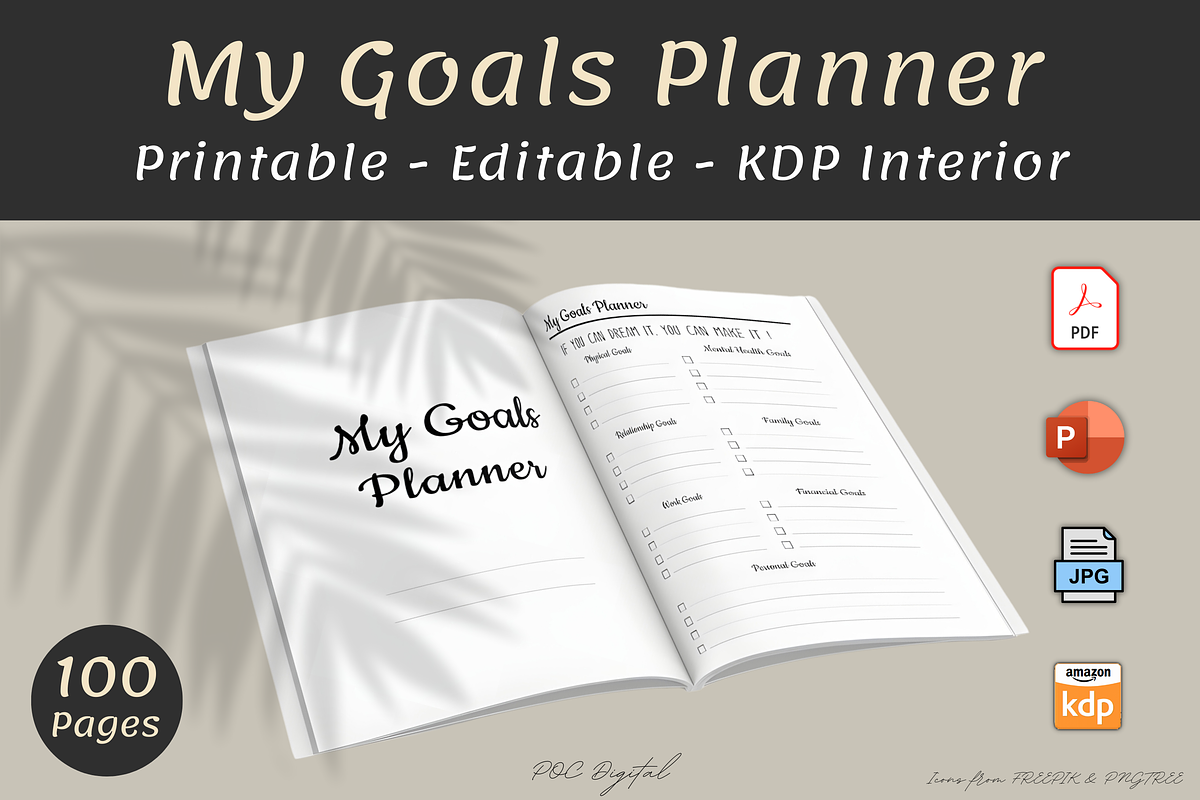 My Goal Setting Planner Template, a Print Template by POC Digital (Photo 1 of 4)