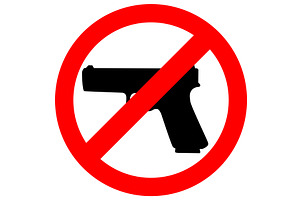 No gun warning sign