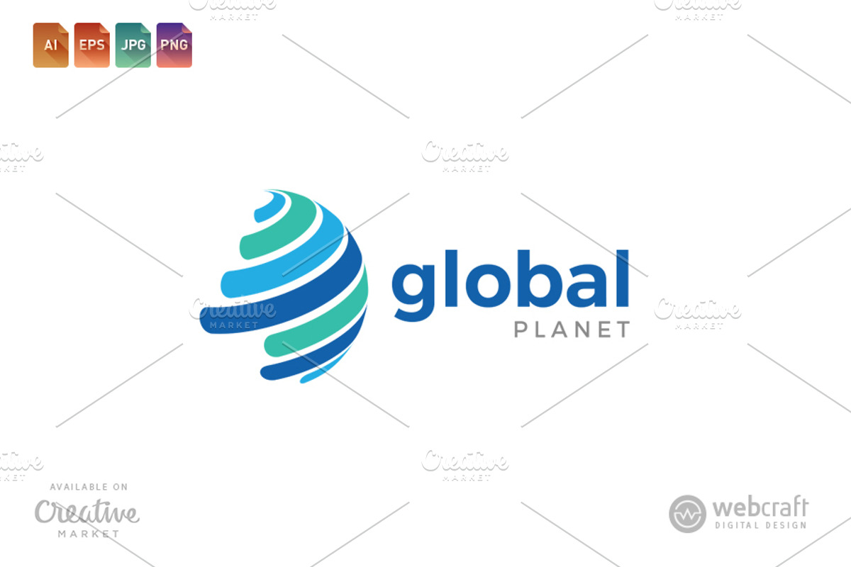 Global Planet Logo Template, a Branding & Logo Template by WebCraft (Photo 1 of 5)