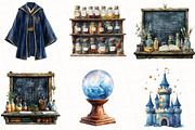 Watercolor Wizard School Clipart, an Illustration by OK Design (Thumbnail 5 of 5)
