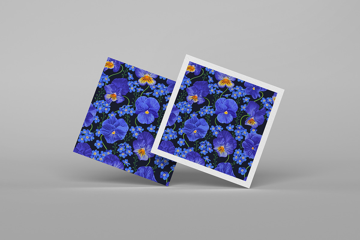Pansies and Forget-Me-Not Pattern, a Pattern Graphic by MarynaPetrovska (Photo 8 of 12)
