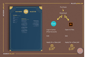 Art Deco Resume Template With Photo