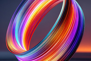 Vibrant Rainbow Ring Abstract Art Ne, an Abstract Photo by Pixeness Studio