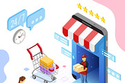 Online Technologies Isometric, a Person Illustration by TAlex (Thumbnail 2 of 6)