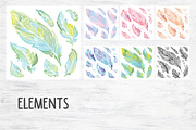 Bohemian Feathers Vector Set, a Decorative Illustration by kisikoida (Thumbnail 16 of 16)