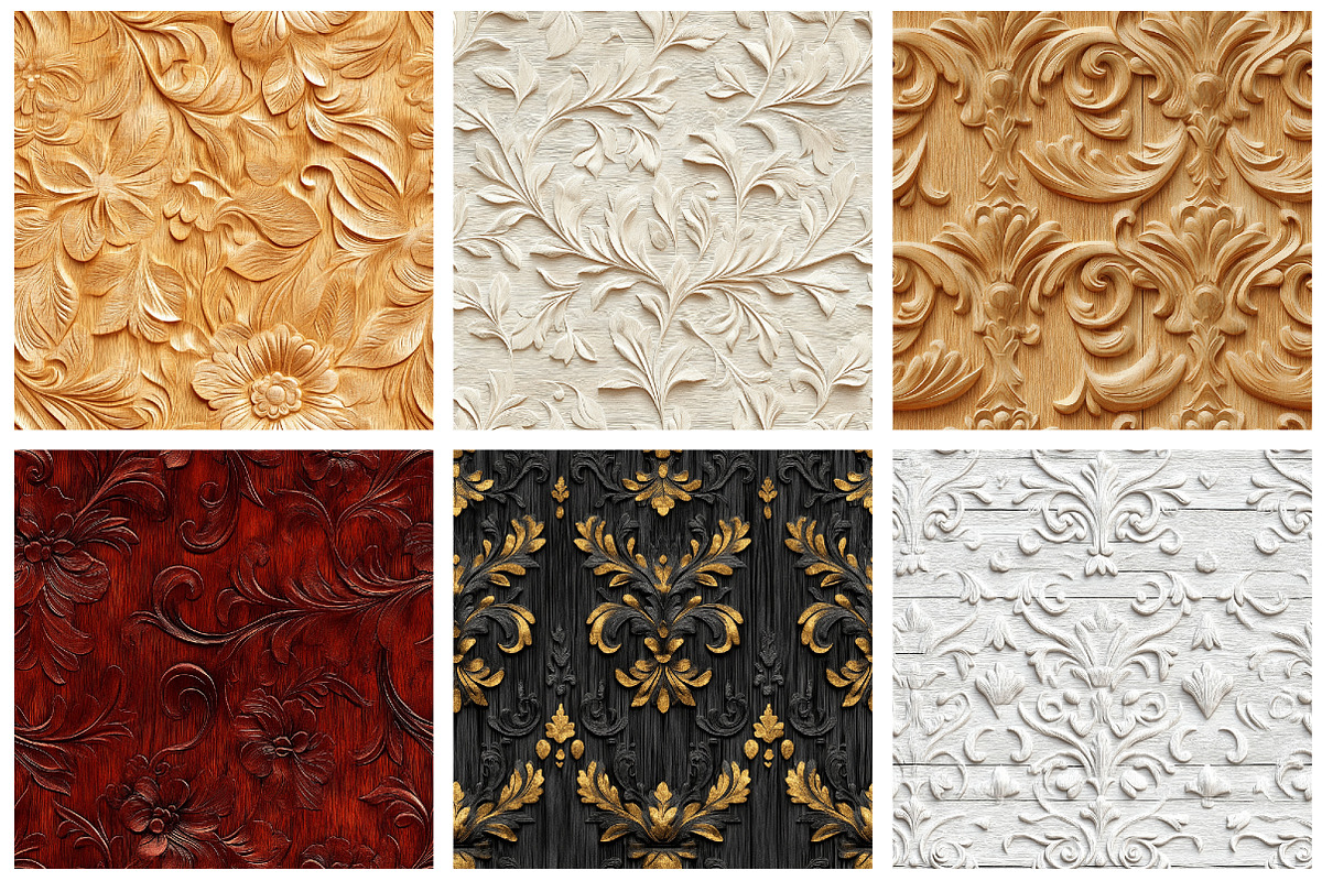 Carved Wood Digital Paper, a Texture Graphic by designcity5 (Photo 2 of 5)