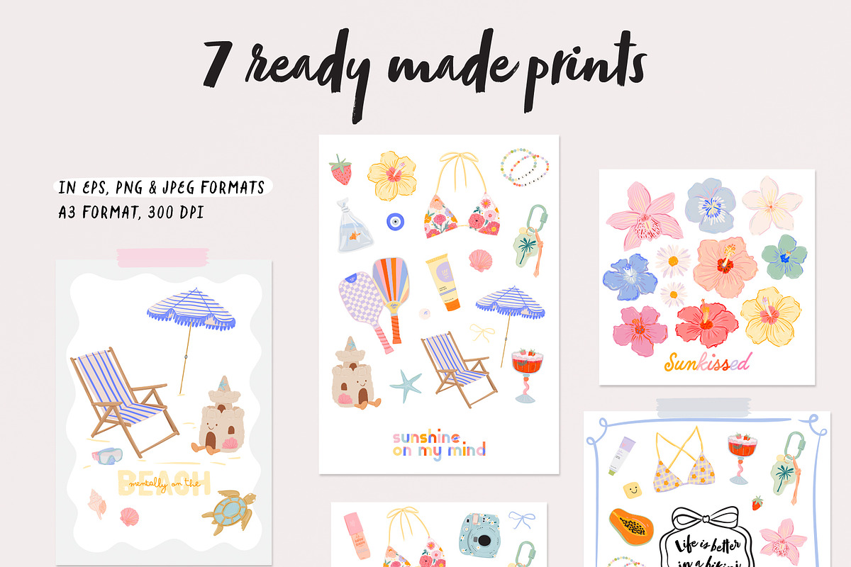 Trendy Summer Girl Clipart & Quotes, a Seasonal Illustration by Ruslana Lubenets (Photo 13 of 16)