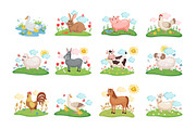 Farm Animals Set, an Animal Illustration by MalniArt (Thumbnail 2 of 5)