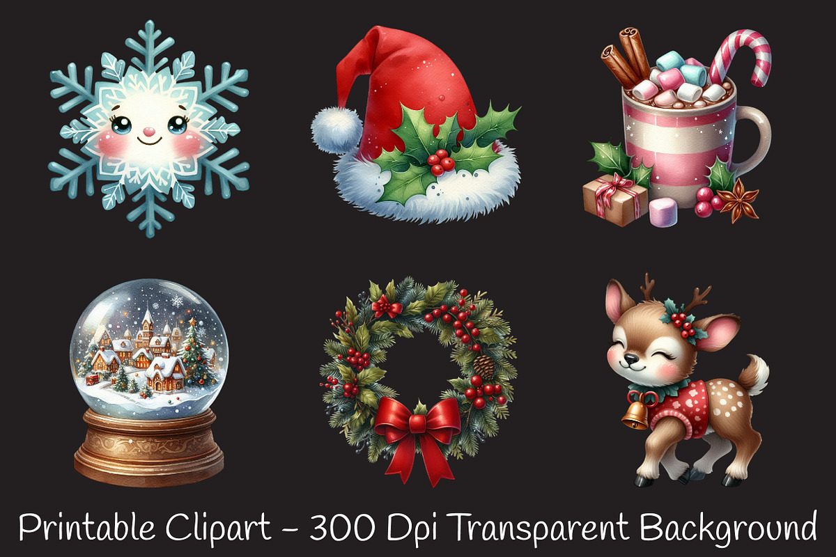 Jolly & Bright Christmas Cuties Pngs, an Illustration by RobertsArt (Photo 3 of 7)
