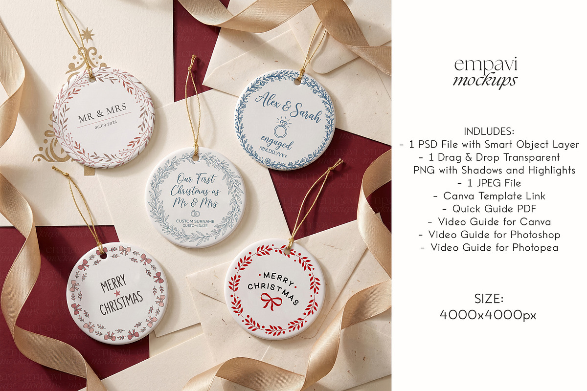 Ornament Mockup Set of 5, a Household Mockup by EmpaviMockups (Photo 5 of 5)