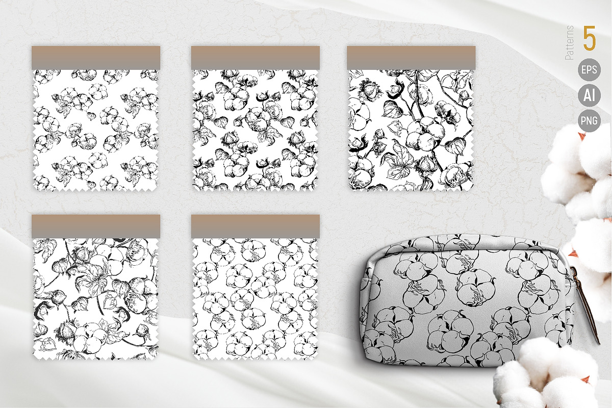 Soft Cotton. Vector engraving style., an Illustration by Tata Pilip (Photo 10 of 10)