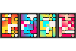 Colorful bento grid layouts, an Illustration by art PVP - market