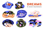 Sleeping people have dreams at night, a Person Illustration by Good Studio (Thumbnail 1 of 12)
