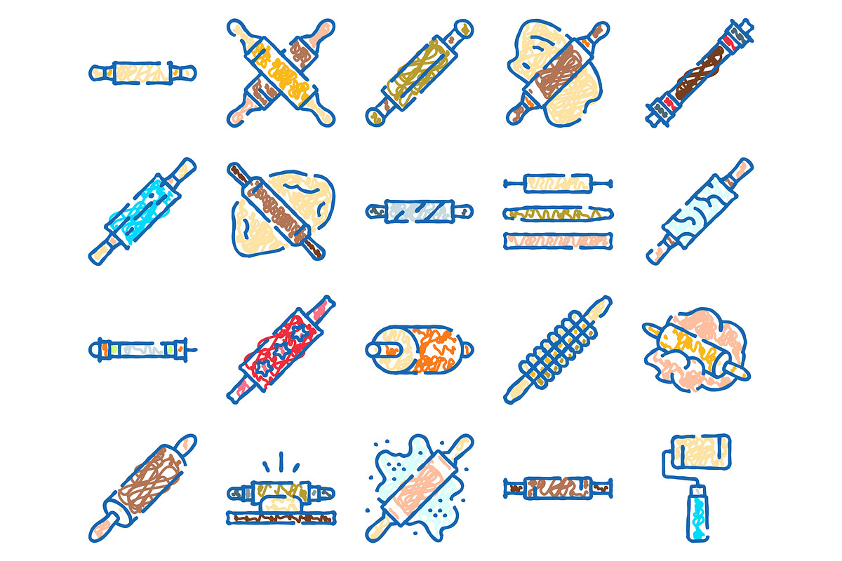 Rolling pins collection for dough, an Object Graphic by pikepicture (Photo 2 of 3)