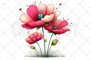 Whimsical Summer Flowers Clipart, an Illustration by Craft Nest (Thumbnail 11 of 12)