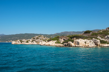 Ancient city on the kekova stock photo containing sea and mediterranean, an Architecture Photo by Jan Jack Russo Media