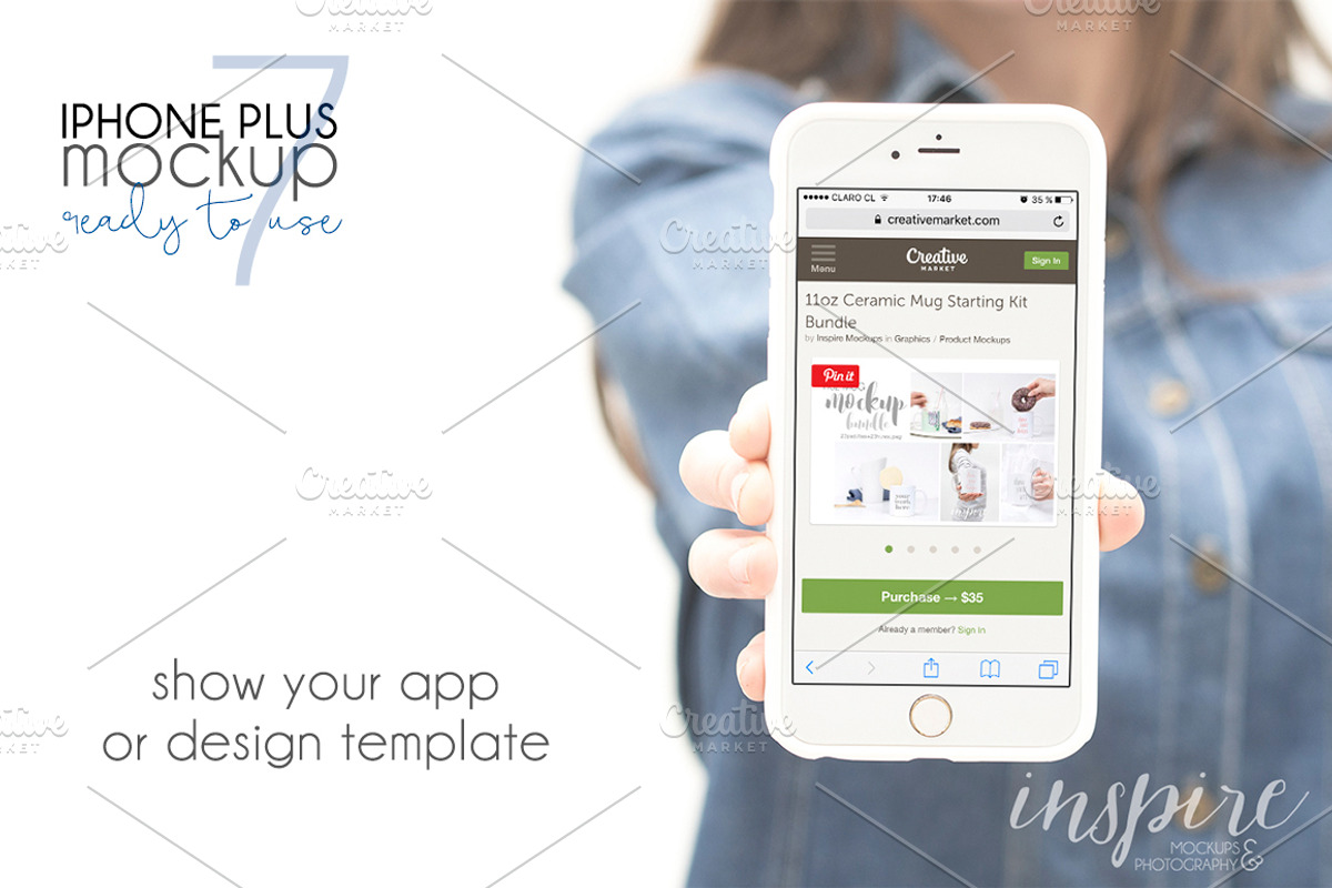 Iphone 7 Mockup PSD, an iPhone Mockup by Inspire Mockups (Photo 2 of 3)
