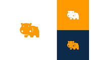Pygmy Hippopotamus Cute Logo, a Branding & Logo Template by ika trisiana (Thumbnail 1 of 2)