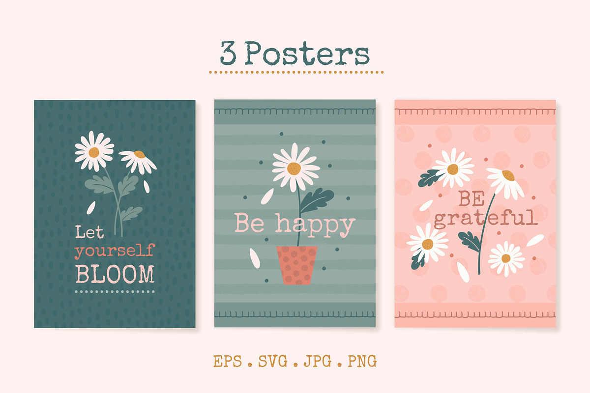 Daisy Floral Patterns & Wall Art, a Pattern Graphic by Nina Bered Illustration (Photo 2 of 4)