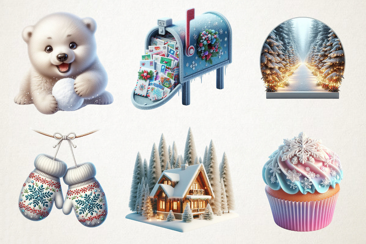 Festive Winter Wonderland Set, an Illustration by RobertsArt (Photo 2 of 7)