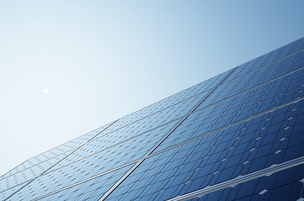 Solar power station with solar panels for producing electric power energy by gr, a Technology Photo by Ministocker