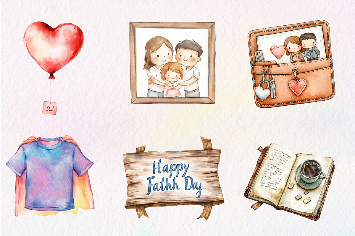 watercolor Father's Day Sublimation, an Illustration by CreationArt (Photo 4 of 5)