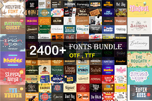 2400+ Fonts, Fonts Bundle, Fonts, a Script Font by Chipshpow Graphics