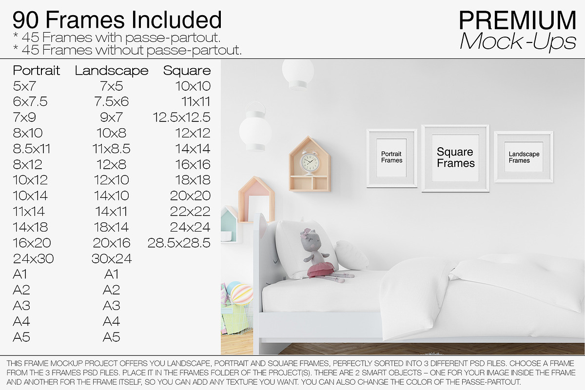 Nursery Bedding, Frame & Wall Mockup, a Household Mockup by mock-ups (Photo 4 of 23)