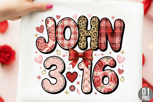John 316 Png, Preppy Valentine Png, an Illustration by Designking